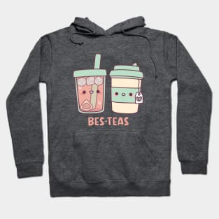 Cute Takeaway Ice and Hot Teas Bes Teas Besties Hoodie